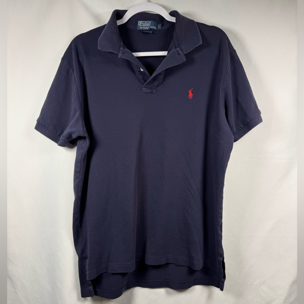 Polo by Ralph Lauren Men's Navy Blue Polo Shirt L